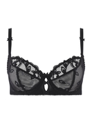 Aubade Halbschalen-BH, Horizontalnaht, Damen, 80B, schwarz 