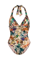 Watercult Neckholder-Badeanzug, Damen, 38C, mehrfarbig 